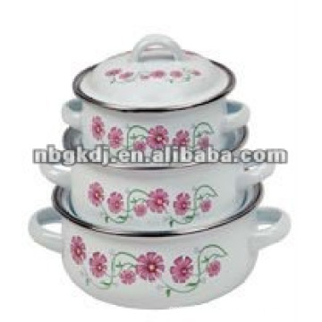 enamel mini pot with enamel lid and fashional design